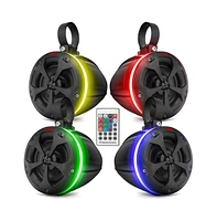 Pyle 4” Waterproof Off-Road Speakers, 800 Watt, Rgb Lights, Remote Control (2 Pairs)