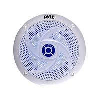 Pyle 8'' Marine Waterproof Speakers with Blue Led Lights, 320W, White