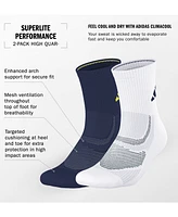 adidas Unisex 2pk. Superlite Performance Quarter Socks