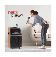 Pyle Portable Wireless Bt Streaming Loudspeaker with 15.4" Touch Screen & Wireless Microphones