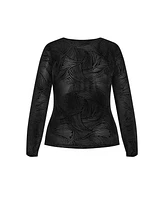 City Chic Plus Sienna Zebra Top