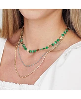 The Lovery Malachite and Gold Heart Necklace 14K Gold