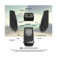 Pyle Dual Camera Car Dash Cam & Backup Camera, 1080p Full Hd, Waterproof