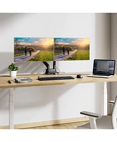 Manhattan Aluminum Gas Spring Dual Monitor Desk Mount with 8-in-1 Docking Station