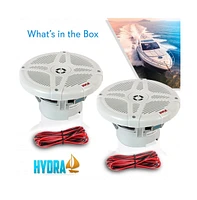 Pyle 6.5" Water-Resistant Rated Marine Speakers with Wireless Rf Streaming Support (Supplemental Speakers for Model: 'PLMRF65MW')
