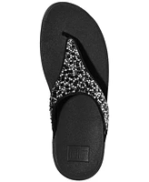 FitFlop Women's Lulu Crystal Mix Toe-Post Wedge Sandals