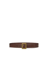 Lauren Ralph Women's Tumbled Leather Rectangle-Buckle Belt