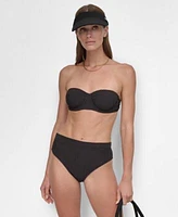 Dkny Womens Textured Molded Balconette Bikini Top High Waist Bottoms