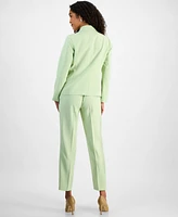 Le Suit Women's One-Button Straight-Leg Pantsuit