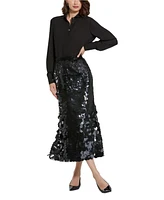 Mac Duggal Women's Paillette Sequin Midi Skirt