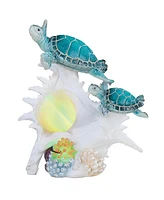 Fc Design "2-pc Set" 9.25"H Led Sea Turtle with Conch Figurine Statue Ornament Home Room Office Decor and Perfect Ideas for Housewarming