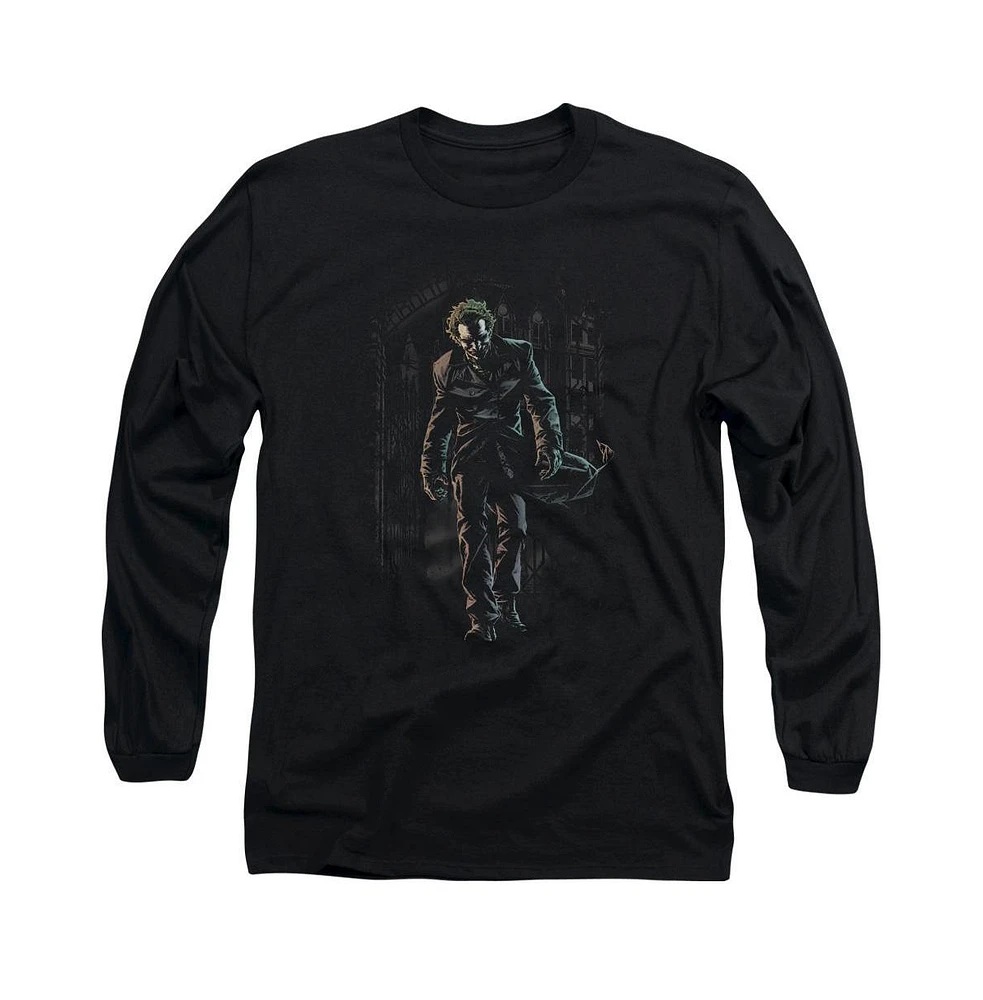 Batman Men's Joker Leaves Arkham Long Sleeve Adult Tee / T-Shirt