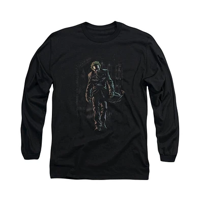 Batman Men's Joker Leaves Arkham Long Sleeve Adult Tee / T-Shirt