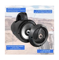 Pyle 4” Waterproof Off-Road Speakers, 900W, Compact Power Sport System (Pair)