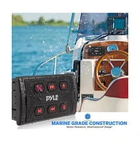 Pyle Wireless Bt Audio Controller, Waterproof Marine Receiver Remote