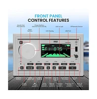 Pyle Marine Bluetooth Stereo Receiver with 1 Pair of PLMR60W Speakers, 300W