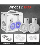 Pyle 6.5'' Marine Wakeboard Speaker System with Built-in Led Lights, 200W, White
