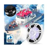 Pyle 12" Slim Waterproof Subwoofer with Rgb Lights & Remote