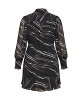 City Chic Plus Sheer Lover Print Dress