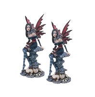 Fc Design "2-pc Set" 10.25"H Red Fairy with Baby Dragons Figurine Statue Ornament Home Room Office Decor and Perfect Ideas for Housewarming, Holidays