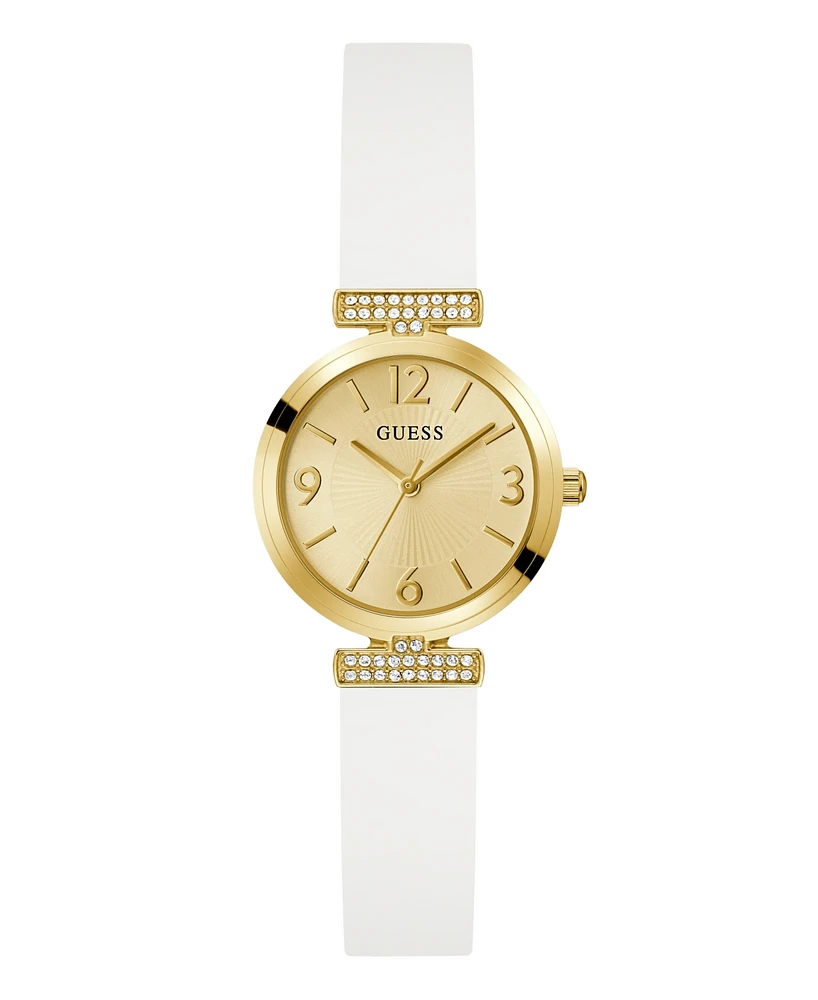 Guess Women's Analog White Silicone Watch, 28mm