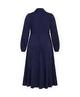 City Chic Plus Size Selena Plain Midi Dress