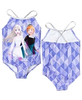 Frozen Little Girls 2 Pack Crossover One Piece Bathing Suits