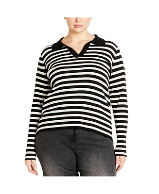 City Chic Plus Zola Stripe Sweater