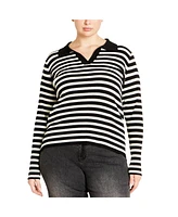 City Chic Plus Zola Stripe Sweater