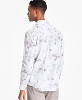 Alfani Men's Regular-Fit Abstract Light Wave-Print Button-Down Shirt, Exclusively at Macy's