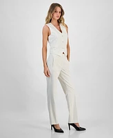 Bar Iii Women's Pinstriped Straight-Leg Pants, Exclusively at Macy's