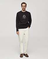 Mango Men's Embroidered Cotton Sweatshirt