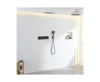 Casainc 4 Functions 15.7 Inch Flush Mount Thermostatic Shower System
