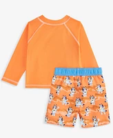 Dreamwave Toddler Boys' Bluey Rash Guard & Swim Trunks