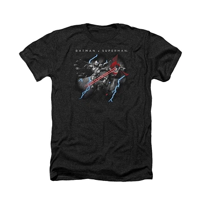 Batman V Superman Men's Lightning Fight Adult Heather Tee / T-Shirt