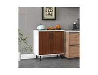 Slickblue Modern Wood Dining Sideboard Buffet with 2-Door Storage Cabinet for Stylish Organization