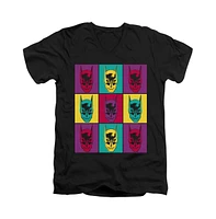 Batman Men's Warhol Short Sleeve Adult V Neck Premium Cotton Tee / T-Shirt