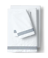 Lands' End Supima Cotton No Iron Sateen Embroidered Sheets