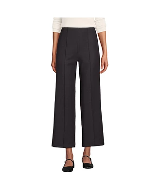 Lands' End Women's Bi Stretch High Rise Pintuck Wide Leg Crop Pants