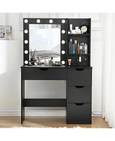 gaomon Makeup Vanity with Lights, 36inch Makeup Table, Lighted Mirror and Power Outlet