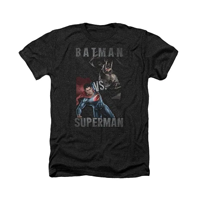 Batman V Superman Men's Hero Split Adult Heather Tee / T-Shirt