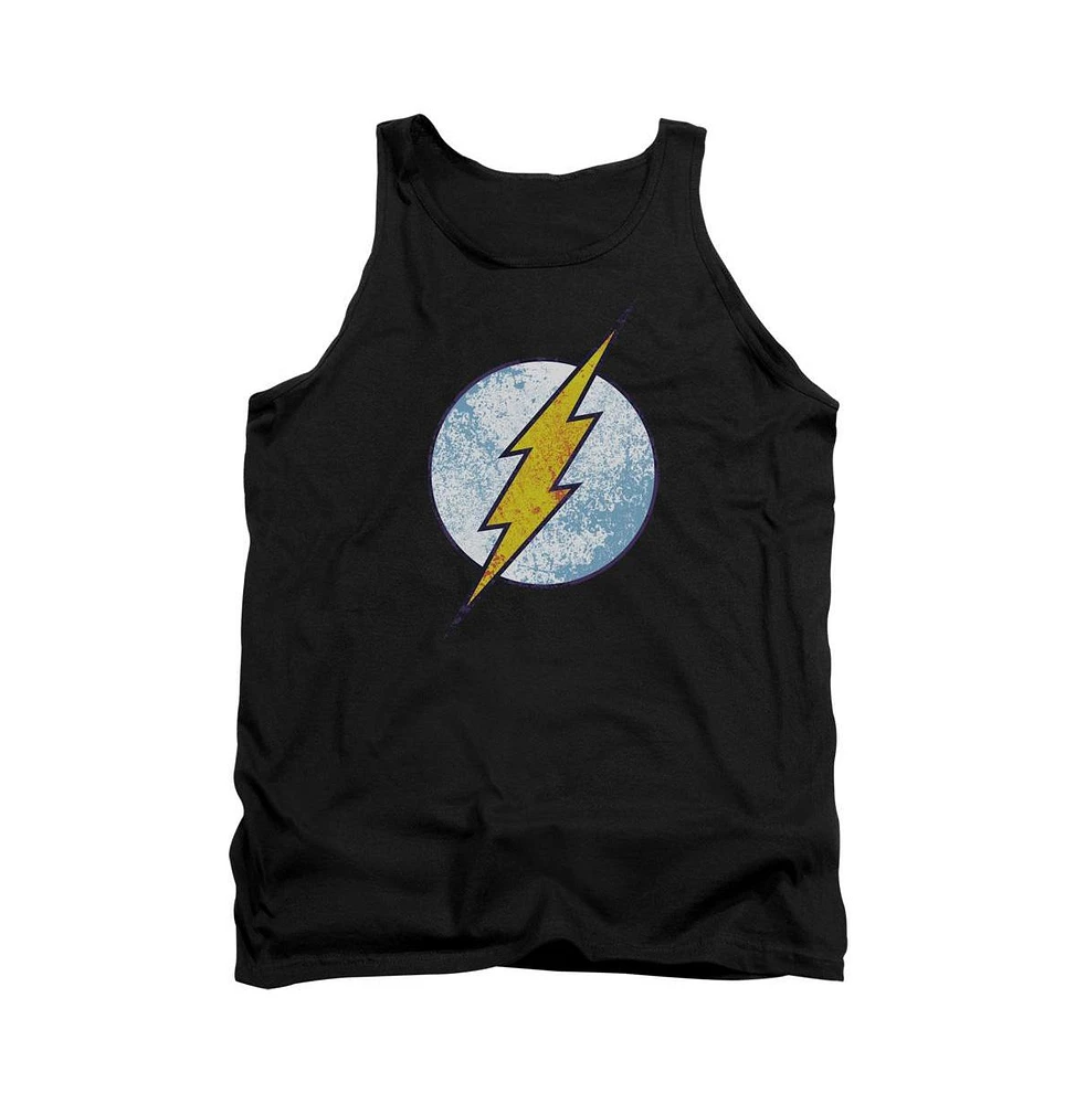 Flash Men's Dc Comics Neon Distress Logo Adult Tank Top