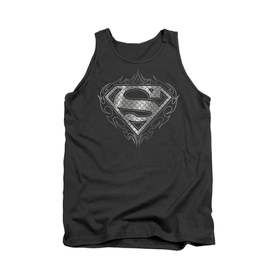 Superman Men's Tribal Steel Logo Adult Tank Top