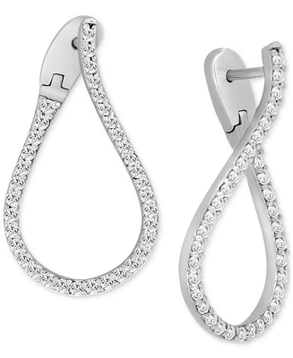 Diamond Front-to-Back Earrings (1/2 ct. t.w.) in 10k White Gold