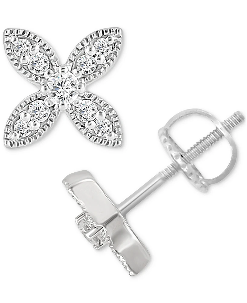 Diamond Flower Stud Earrings (1/6 ct. t.w.) in 10k White Gold