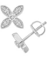 Diamond Flower Stud Earrings (1/6 ct. t.w.) in 10k White Gold