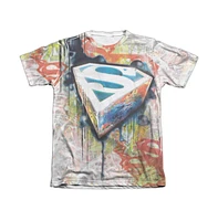 Superman Men's Urban Shields Adult 65/35 Poly/Cotton Short Sleeve Tee / T-Shirt