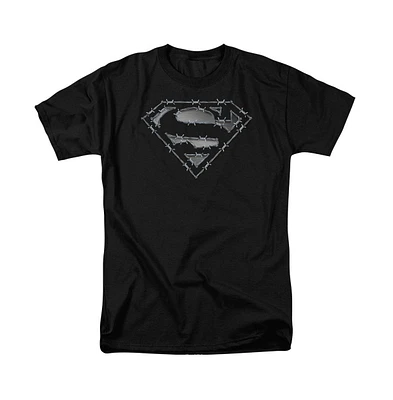 Superman Mens Barbed Wire Short Sleeve Adult Tee / T-Shirt