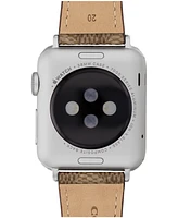 Coach Women's Tan Coach Signature Canvas Leather Strap Band for Apple Watch 38mm, 40mm, 41mm