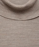 Mango Men's Fine-Knit Wool Turtleneck Sweater